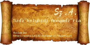 Székelyhidi Annamária névjegykártya